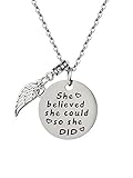 Inspirational Necklace Jewelry Gift for Women Girls - She Believed She Could So She Did