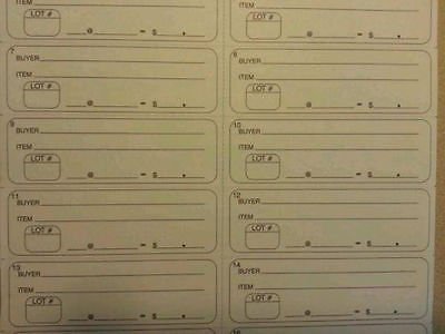 Bundle of 100 Sheets Live Auction Clerking Tickets 3 Part Receipts ...