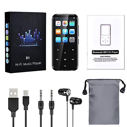 MP3 Player with Bluetooth 16GB Gueray Lossless Sound 2.4 Inch Screen MP3 Music Player Built-in Speaker FM Radio Metal Touch Button Running Sport Voice Recorder Video E-Book TF Card up to 128GB