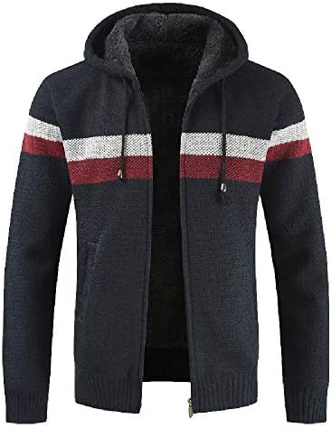 Simayixx Men Hoodies Knitwear Casual Zipper Fleece Hooded Outwear Cardigan Coats Pullover Sweaters Blouse Tops