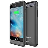 iPhone 6S Plus Battery Case - iPhone 6 Plus Battery Case, Trianium Atomic S iPhone 6/6s Plus Portable Charger Charging Case (5.5)[Black] - 4000mAh Battery Power Bank [MFI Apple Certified]