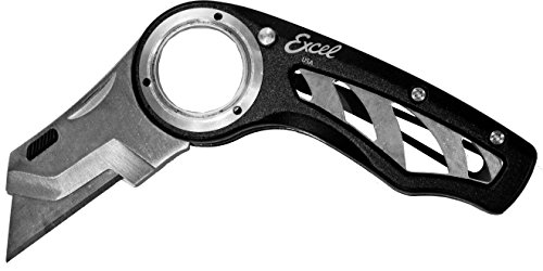 Excel Blades K60 Revo Utility, Folding Box Cutter Knife, Black
