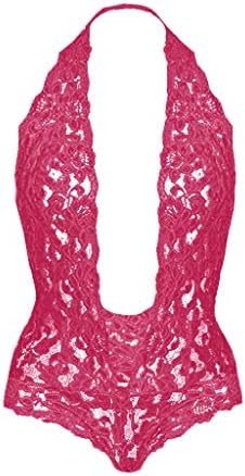 Sexy Women Lingerie Fashion Women Red Simple Jumpsuits Sexy Charming Deep V Neck Nightwear Sleep Dress Pajamas