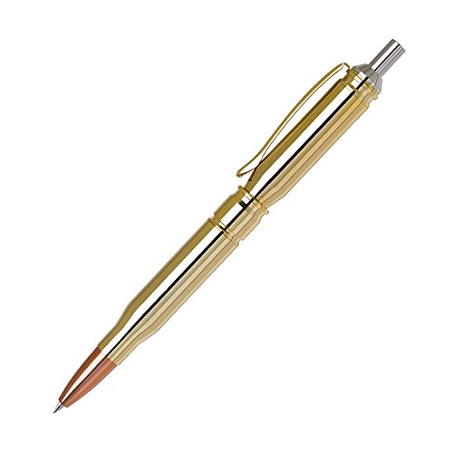 Solid Brass With Polished Gold Plate Bullet Shaped Ballpoint Pen