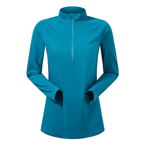 Berghaus Damen 24/7 Langärmliges Funktions-T-Shirt für die Schwangerschaft mit halbem Reißverschluss T-Shirt, Jungle Jewel, 12