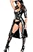 Fashion Queen Women's Faux Leather Cape Cloak Costume (Black) One Size