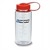 Nalgene W/M 16oz Bottle (Clear/Red Lid, 16 oz)