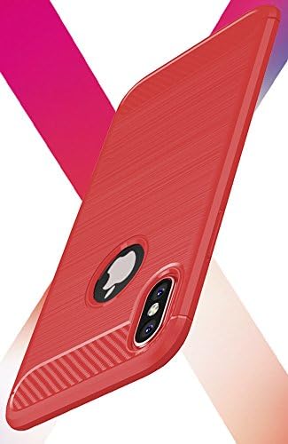 iPhone X Case / Red For iPhone 10 (Ten) Case with Extreme Heavy Duty Protection and Air Cushion Technology for Apple iPhone X. Thinest Protect Hard Case Carbon Fiber Design