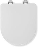 Croydex Eyre D Shape Soft Close Toilet Seat with Quick Release Hinges White