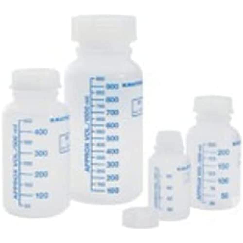 neoLab 1-3251 Wide Neck Bottle with Lid Graduated Autoclavable Polypropylene 250 ml