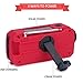 Tiemahun Solar/Hand Cranked Emergency Dynamo Powered AM/FM/NOAA Radio LED Flashlight Lantern 2000mAh Power Bank with Earphone Jack & Battery Power Indicator (Red)