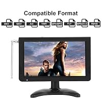 Acogedor 10 inch Portable HDMI Small TV,ATSC Car Digital TV,1080P Stereo High Sensitivity Digital TV with FM Radio, USB/SD/MMC Card Slot,Built-in Rechargeable Battery