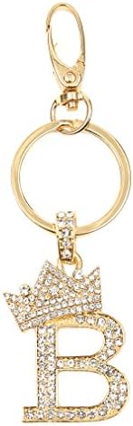 Sometheme SpecialRhinestone Stud Initial Letter Charm Keychain, Key Ring, Bag Charm