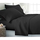 The U.S.A SHEETS 100% Egyptian Cotton -Genuine 400 TC Sheet Set with 12" deep pockets. (Twin,Black)