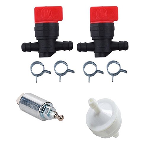 HIFROM 394358 Fuel Filter 699915 Fuel Solenoid with 698183 494768 Fuel Shut Off Valve for Briggs & Stratton Lawn Mower Tractor