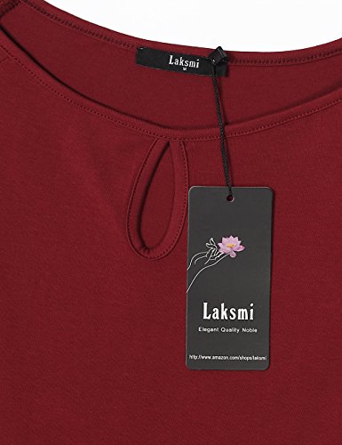 Neck Key Hole Short Sleeve A Line Sexy Casual Dress Women Dresses, Laksmi Boat