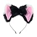 Ears Headband Cat Fox Ears Hair Bands Anime Party Costume Kitty Cosplay Headband For Halloween or Kitten Theme Party Costume (White and Black-2)