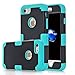 AOKER iPhone 7 Case, Hybrid Heavy Duty Shockproof Full-Body Protective Case with Dual Layer [Hard PC+ Soft Silicone] Impact Protection for iPhone 7 4.7 Inch (Black Aqua)