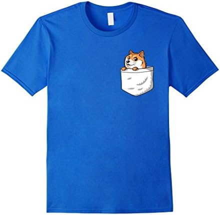 Men's Pocket Doge T-Shirt | Doge Dog Meme Shirt Large Royal Blue