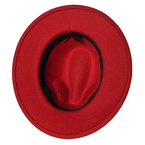 Xiang Ru Damen Fedora Hut Herren Wolle Trilby Panama Cap - Ledergürtel Trim Abnehmbares Band – Bild 5