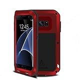 Love Mei Powerful Case Waterproof Shockproof Aluminum Metal Cover for Samsung Galaxy S7 Edge (Red)