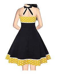 BILIKE JOMEX Vestido vintage de lunares de media luna, para el hogar, de los años 50