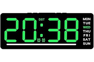 Dynamic LED Wall Clock with Temperature Functionality Perfect Addition to Your Home or Workspace Decor (Is green)