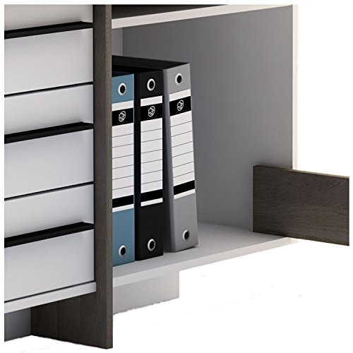 habeig Eckschreibtisch Schreibtisch Computertisch Bürotisch Arbeitstisch weiß Eiche 129x105 cm – Bild 7