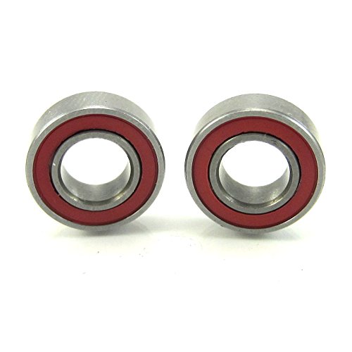 6x12x4mm Precision Hybrid Ceramic Ball Bearings Red Rubber Seals (2)