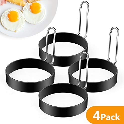 Egg Ring, 4 Pack Stainless Steel Egg Ring, Professional Egg Ring Set Round Egg Cooker Rings for