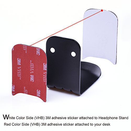 Aluminum Overhead Headphone Headset Hanger Hook Stand (Black Color)