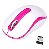Perman Portable Mini 2.4GHz 1600DPI Wireless 3 Buttons Optical Mouse Mice with USB Receiver for Computer PC Laptop Notebook Pink