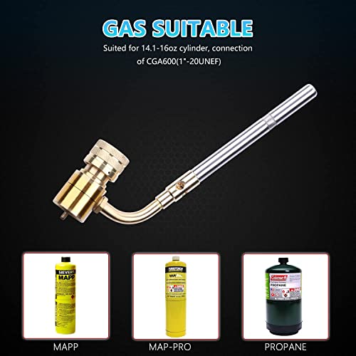 MAPP Gas Torch Head, Propane Torch Flame Adjustable for Plumbing
