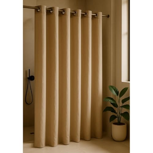 Cortina Para Box de Banheiro em PVC Impermeável e Antimofo - 1,38 x 2m BEGE