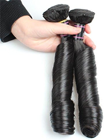 MSHAIR 2 Bundles Brazilian Spring Curly Virgin Hair Brazilian Hair Weave Bundles Totally 200g Aunty Funmi Bouncy Curl Hair Natural Color