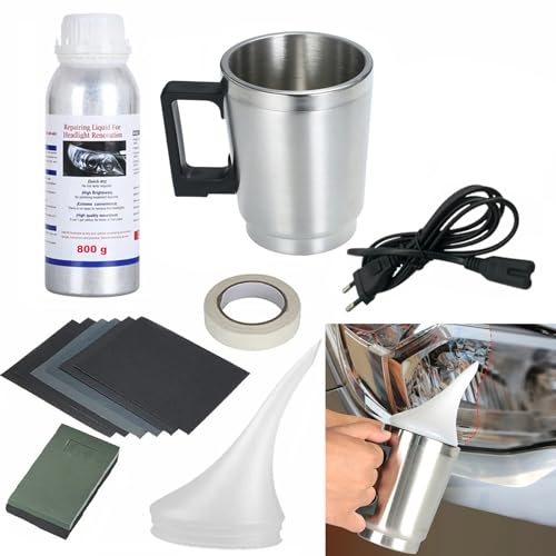 TMoriais Kit Profesional para la restauración de faros, Renovación Kit for Matte Car Headlights – Renovation and Polishing Headlights Easy and Fast – Complete Kit for a Perfect and Long-Lasting