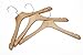 CA&HomeDecor Natural Finish Wooden Coat Hangers with Notched Shoulders and Anti-rust Hook, 3 Pack