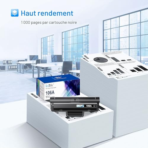 LxTek 106A Compatible Toner Cartridge Replacement for HP 106A W1106A for Laser 107a 107r 107w MFP 135a 135r 135w 135wg 137fnw 137fwg (Black, 1-Pack)