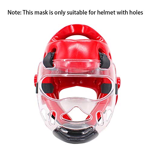 Heitaisi Sports Clear Face Shield Helmet Mask, Detachable Taekwondo Face Mask Head Protective Gear for Men and Women,not Include Helmet