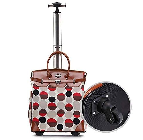 GKBMSP Women Wheeled Laptop Bag Business Roller Case Fashion Trolley Computer Tote 18 Inch