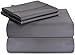Utopia Bedding Cotton Sateen Bed Sheet Set - 300 Thread Count (Full, Grey)