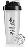 BlenderBottle Classic Shaker Bottle, Clear/Black, 28-Ounce