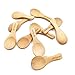 10Pcs Handmade Small Wooden Salt Spoons Mini Sugar Seasoning Condiments Baby Solid Wood Honey Teaspoon Coffee Tea Jam Mustard Ice Cream Milk (True color)