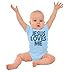 Brisco Brands Jesus Loves Me Retro Christian Baby Romper Boys or Girls Light Blue 6 Months
