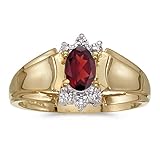 FB Jewels 10k Yellow Gold Genuine Red Birthstone