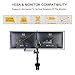Dual Monitor Stand – Articulating Gas Spring Monitor Arm, Adjustable VESA Mount Desk Stand – Fits 17 to 32 inch LCD Computer Monitors up to 20lbs (Black)thumb 2