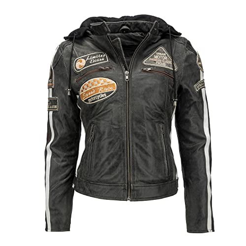 Urban Leather Womens Leather Motorcycle Jacket 58 LADIES | Lambskin Biker Jacket | CE Approved Remouvable Armour for Back, Shoulders and Elbows