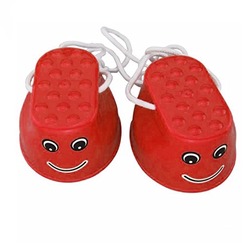 potato001 1Pair Kids Mini Physical Training Plastic Balance Toy Walking Jumping Stilts (Red) - Thumbnail 2
