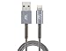 MOS Spring Lightning Cable - MFi, Aluminum Heads, Steel Spring Relief & Exoskeleton Braided Jacket, Deep Grey, v2.0, 3 ft.