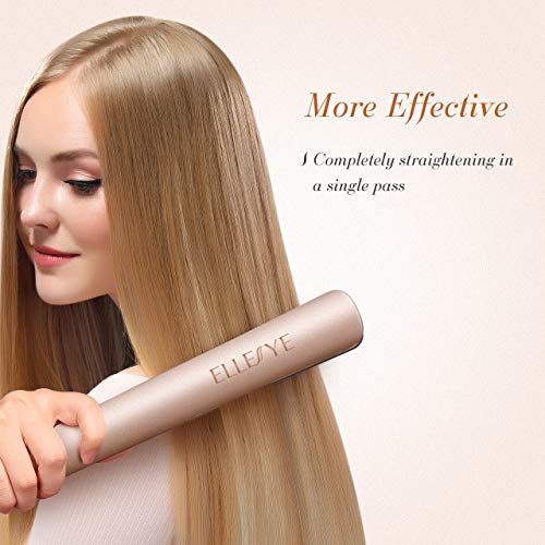 Hair Straightener,ElleSye Ceramic Flat Iron for Hair with Dual Voltage & Salon High Heat 450,Rounded Hair straightener and Curler with Negative Ion for Protecting Hair - Thumbnail 5